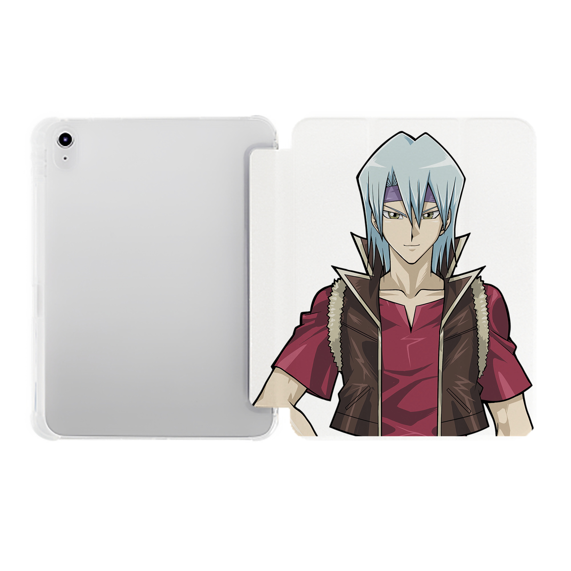 （画像用） 遊☆戯☆王 Yu-Gi-Oh! IPad ケース ペン収納付き 三つ折りスタンド PUレザー×シリコン 対応機種9.5/10.5/10.9インチ
